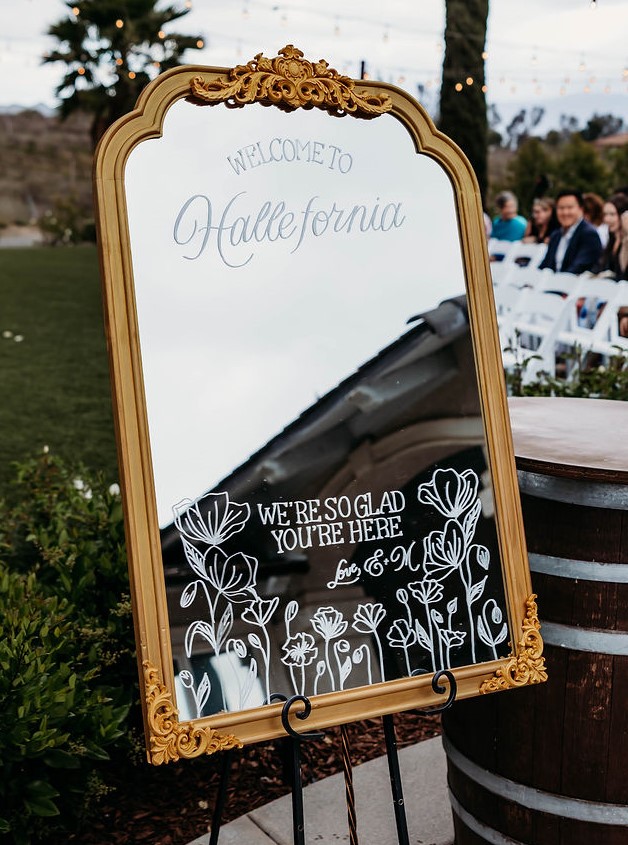 Custom DIY Wedding Welcome Mirror
